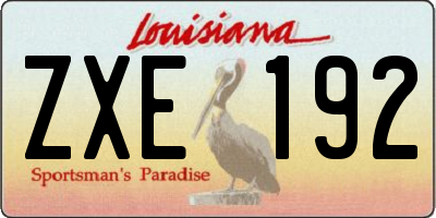 LA license plate ZXE192