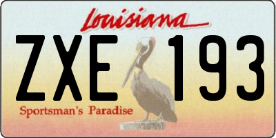 LA license plate ZXE193