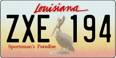 LA license plate ZXE194