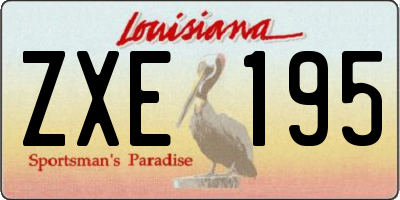 LA license plate ZXE195