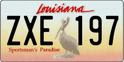 LA license plate ZXE197