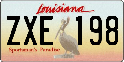 LA license plate ZXE198