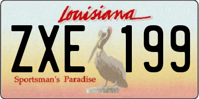 LA license plate ZXE199