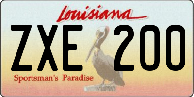 LA license plate ZXE200