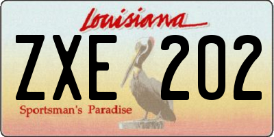 LA license plate ZXE202