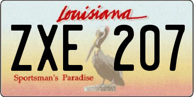 LA license plate ZXE207