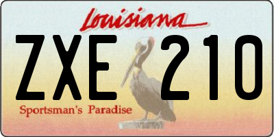 LA license plate ZXE210