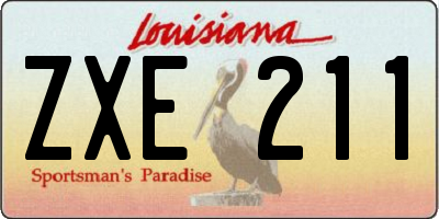 LA license plate ZXE211