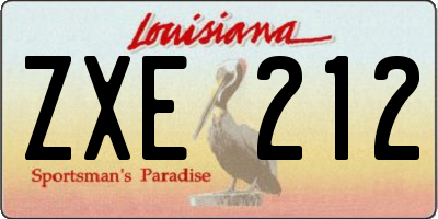 LA license plate ZXE212