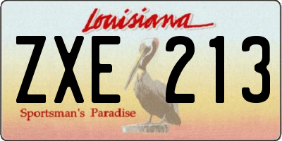 LA license plate ZXE213