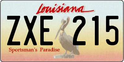 LA license plate ZXE215