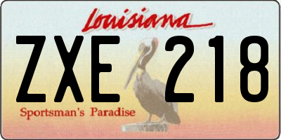 LA license plate ZXE218