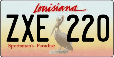 LA license plate ZXE220