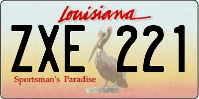 LA license plate ZXE221