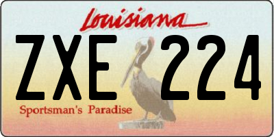 LA license plate ZXE224