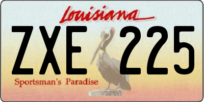 LA license plate ZXE225