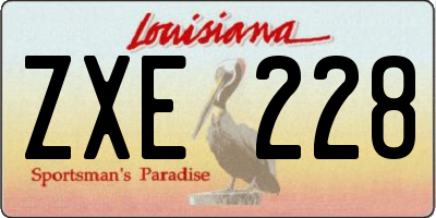 LA license plate ZXE228