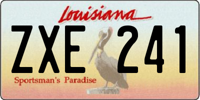 LA license plate ZXE241