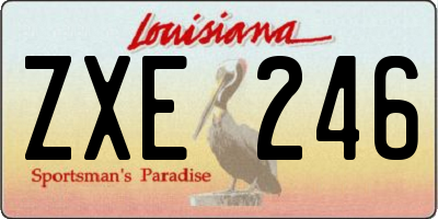 LA license plate ZXE246