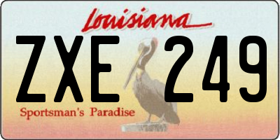 LA license plate ZXE249