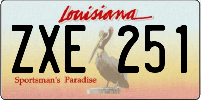 LA license plate ZXE251