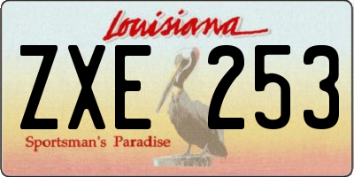 LA license plate ZXE253