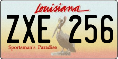 LA license plate ZXE256