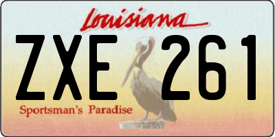 LA license plate ZXE261