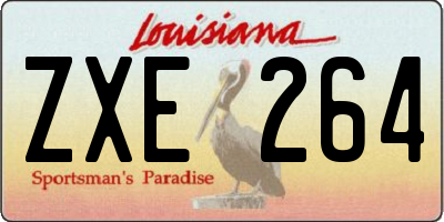 LA license plate ZXE264