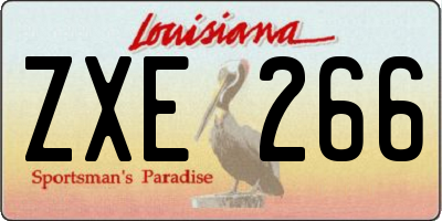 LA license plate ZXE266