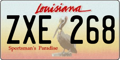 LA license plate ZXE268