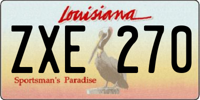 LA license plate ZXE270