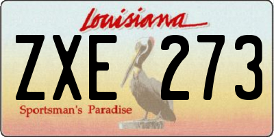 LA license plate ZXE273