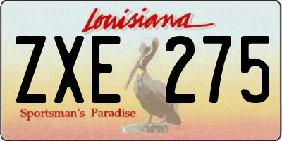 LA license plate ZXE275