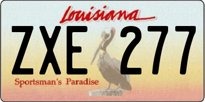 LA license plate ZXE277