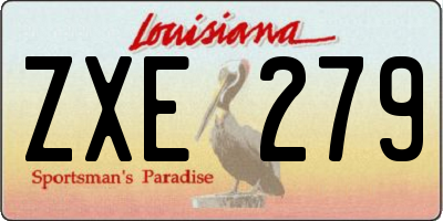 LA license plate ZXE279