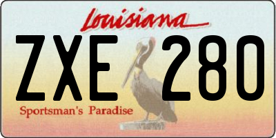 LA license plate ZXE280