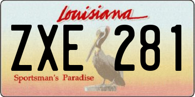 LA license plate ZXE281