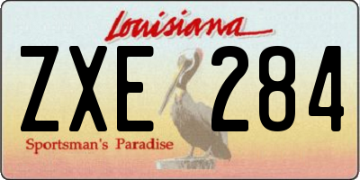 LA license plate ZXE284