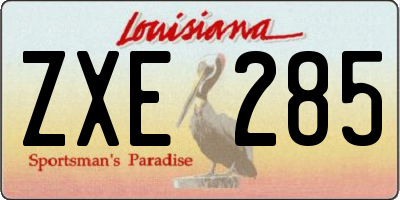 LA license plate ZXE285