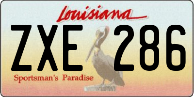 LA license plate ZXE286