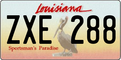 LA license plate ZXE288