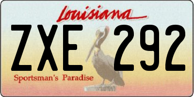 LA license plate ZXE292