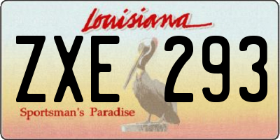 LA license plate ZXE293