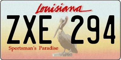 LA license plate ZXE294