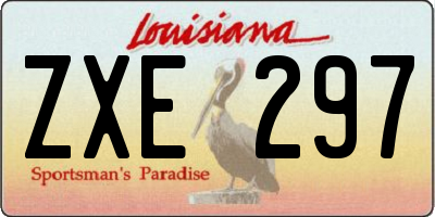 LA license plate ZXE297