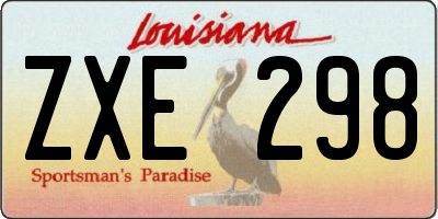 LA license plate ZXE298