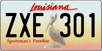 LA license plate ZXE301