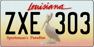 LA license plate ZXE303