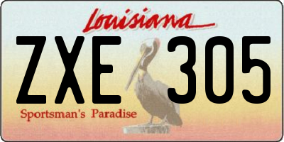 LA license plate ZXE305